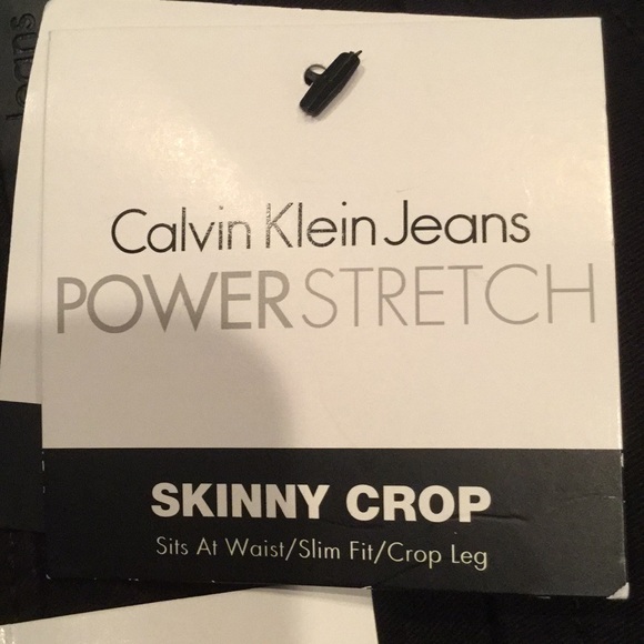 NWT! Black CK power stretch crop jeans - Picture 3 of 6